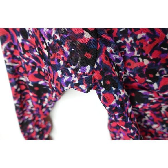 Diane Von Furstenberg Fuchsia Multi Colored Printed V Neck Dress - Picture 6 of 9